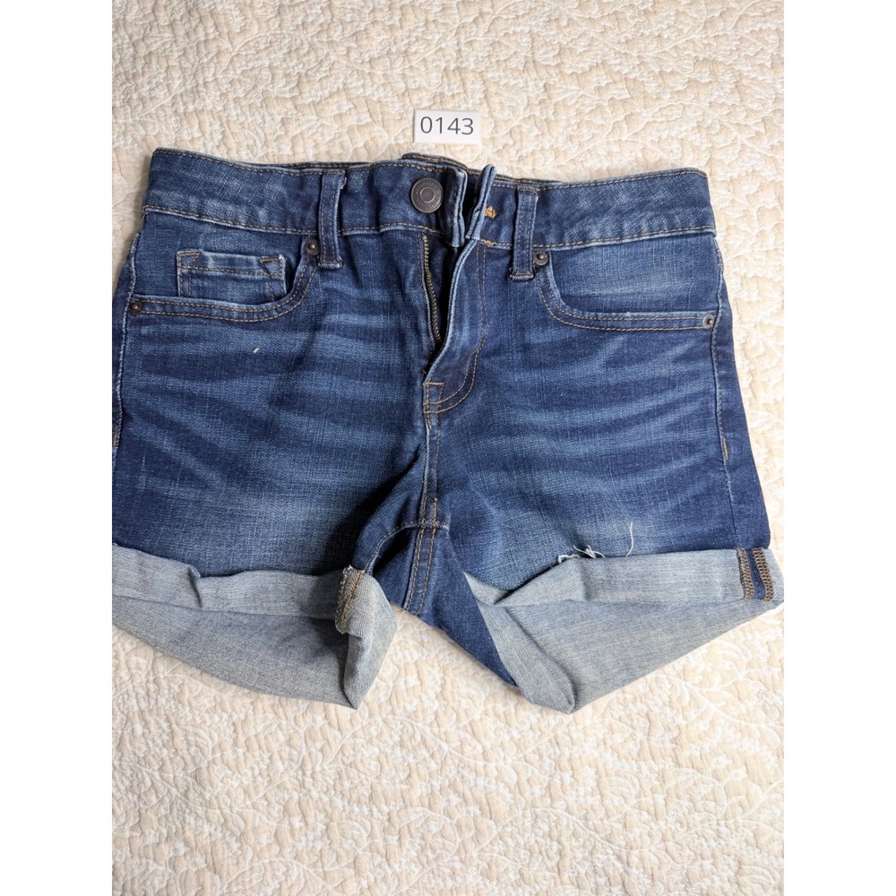 Aeropostale Womens Low Rise Midi Denim Shorts Dark Wash Cuffed Size 8